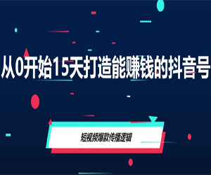 从0开始15天打造能赚钱的抖音号网盘下载